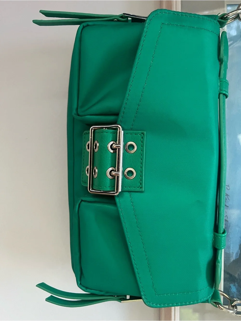 Madden NYC Green Crossbody Shoulder Bag with Buckle Detail very good condition